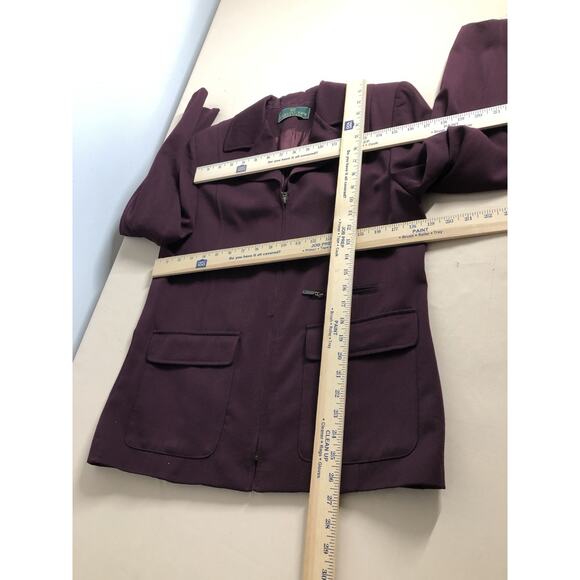 Embassy Row Women's 6 Jacket Maroon Long Sleeve Zipper Clueless Preppy Office - Picture 8 of 10